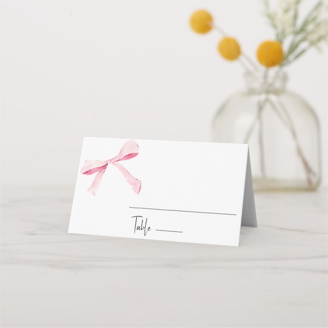 Ribbon floral Wedding Place card (Front)