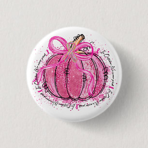 Ribbon Glitter in October We Wear Pink 3 Cm Round Badge