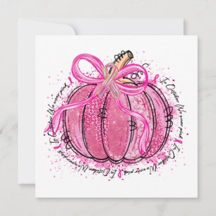 Ribbon Glitter in October We Wear Pink Invitation
