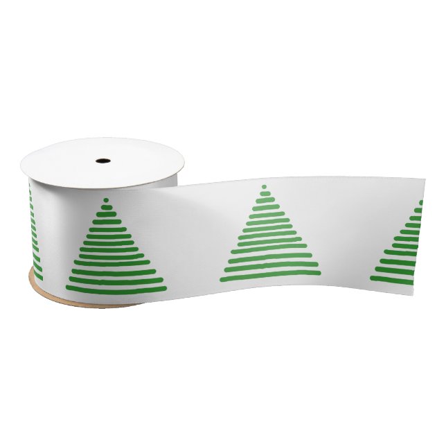 Ribbon - Graphic Line Xmas Trees Satin Ribbon (Spool)