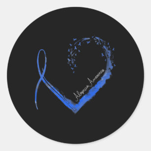 Ribbon Heart Alopecia Awareness 1 Classic Round Sticker