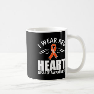 Ribbon Heart Disease Awareness Gift Coffee Mug