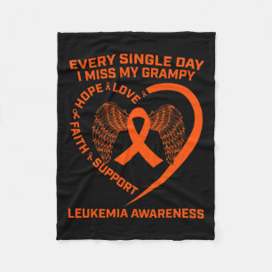 Ribbon Heart Leukaemia Awareness In Memory Of Gram Fleece Blanket