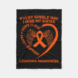 Ribbon Heart Leukaemia Awareness In Memory Of Sist Fleece Blanket