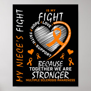 Ribbon Heart Ms Niece Multiple Sclerosis Awareness Poster