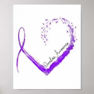 Ribbon Heart Overdose Awareness 1  Poster