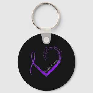 Ribbon Heart Overdose Awareness Key Ring