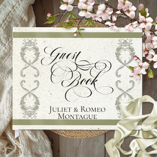 Ribbon & Heart Wedding - Cream/Sage Guest Book