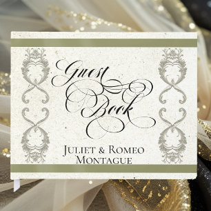 Ribbon & Heart Wedding - Cream/Sage Guest Book
