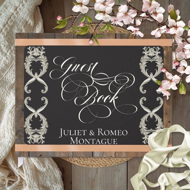 Ribbon & Heart Wedding - Peach Guest Book (Creator Uploaded)