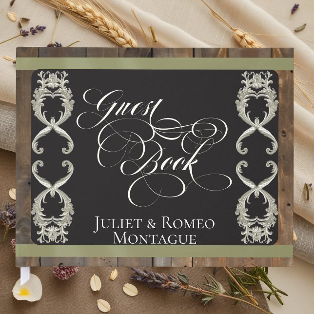 Ribbon & Heart Wedding - Sage Guest Book (Creator Uploaded)