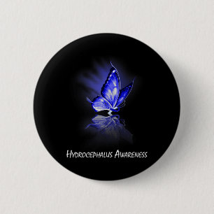 Ribbon Hydrocephalus Awareness  6 Cm Round Badge