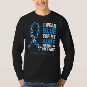 Ribbon I Wear Blue For Aunt Her Fight Is My Fight T-Shirt