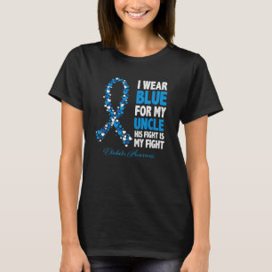 Ribbon I Wear Blue For Uncle His Fight Is My Fight T-Shirt