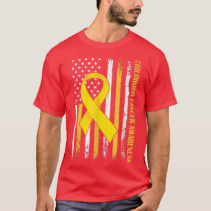 ribbon in a flag, Childhood cancer awareness 3465 T-Shirt