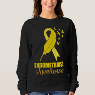 ribbon in march we wear yellow endometriosis Aware Sweatshirt