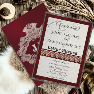 Ribbon & Lace Gettin' Hitched - Burgundy