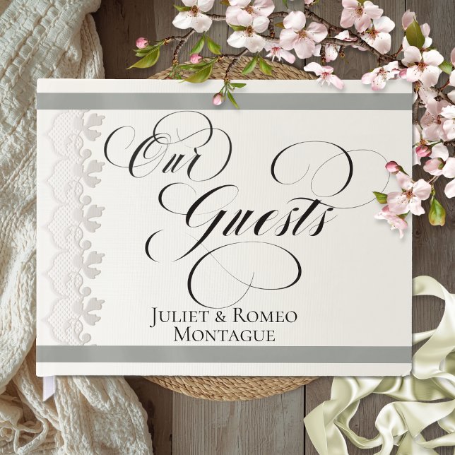 Ribbon & Lace Wedding - Sage Guest Book (Creator Uploaded)