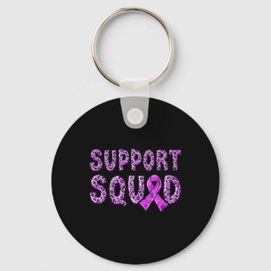 Ribbon Leopard Print Support Squad Overdose 1 Key Ring