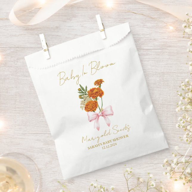 Ribbon | Marigold Seeds Baby Shower Favor Bag (Clipped)