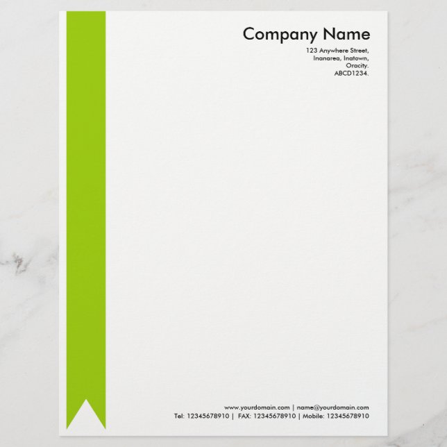 Ribbon - Martian Green Letterhead Design (Front)
