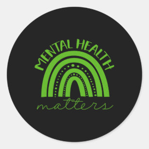 Ribbon Mental Health Awareness Problems  Classic Round Sticker