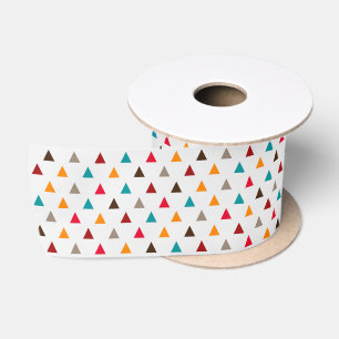 Ribbon - Multi Coloured Triangles Satin Ribbon