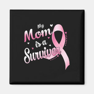 Ribbon My Mum Is A Survivor Breast Cancer Awarenes Magnet