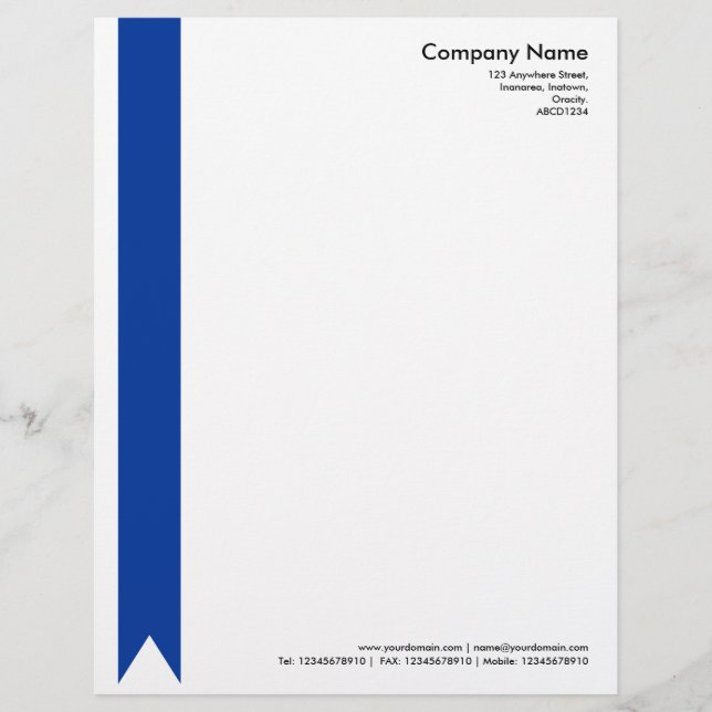 Ribbon - Navy Blue Custom Letterhead (Front)