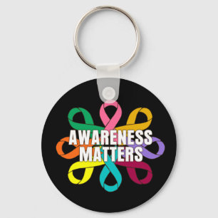 Ribbon of Cancer Awareness - Awareness Matters Key Ring