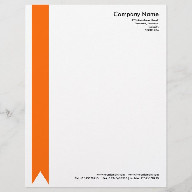Ribbon - Orange Custom Letterhead (Front)