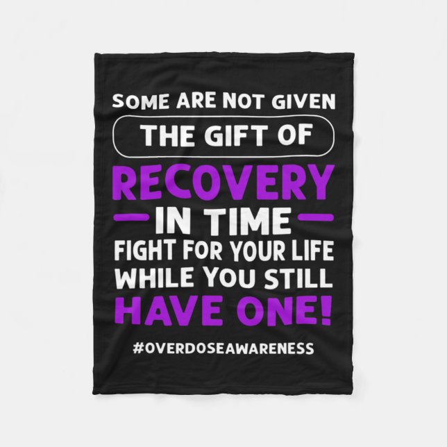 Ribbon. Overdose Awareness 1  Fleece Blanket (Front)