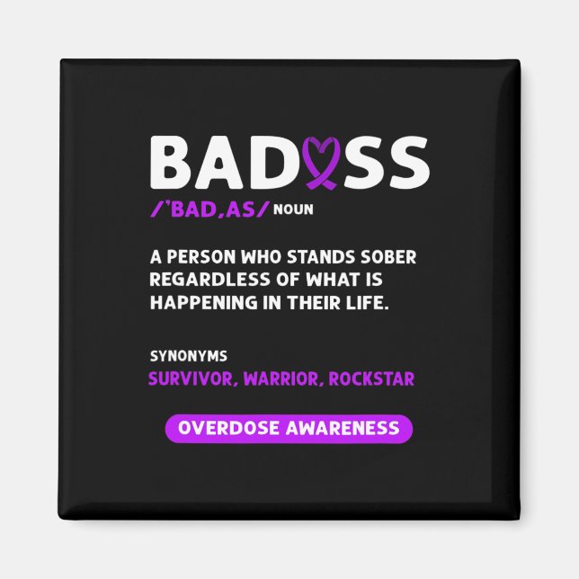 Ribbon. Overdose Awareness 3  Magnet (Front)