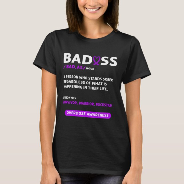 Ribbon. Overdose Awareness 3  T-Shirt (Front)
