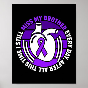 Ribbon Overdose Awareness Miss Brother Memory Poster