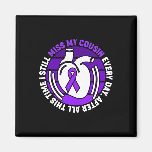 Ribbon Overdose Awareness Miss Cousin Memory Magnet