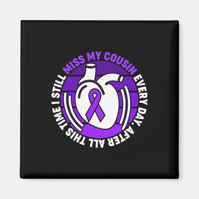 Ribbon Overdose Awareness Miss Cousin Memory  Magnet (Front)