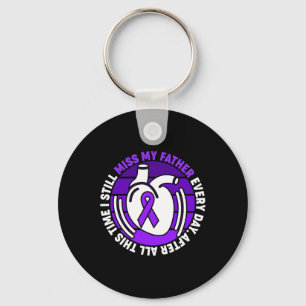 Ribbon Overdose Awareness Miss My Father Memory Key Ring