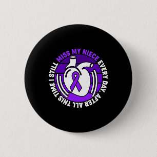 Ribbon Overdose Awareness Miss My Niece Memory 6 Cm Round Badge