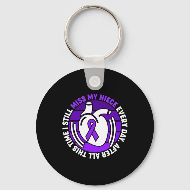 Ribbon Overdose Awareness Miss My Niece Memory  Key Ring (Front)