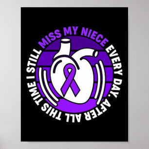 Ribbon Overdose Awareness Miss My Niece Memory Poster
