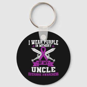 Ribbon Overdose Awareness Month Costume Uncle Key Ring