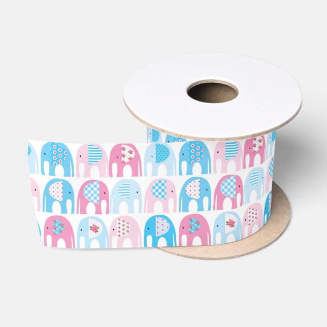Ribbon - Pink Elephants Satin Ribbon (Spool)