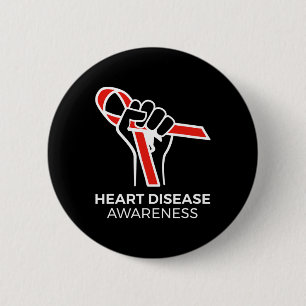Ribbon Products & Gifts For Heart Disease Awar 6 Cm Round Badge