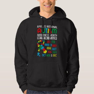 Ribbon Puzzle April Is National Autism Awareness M Hoodie