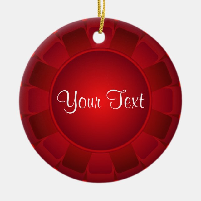 Ribbon Red Blank to Customise Ceramic Tree Decoration (Front)