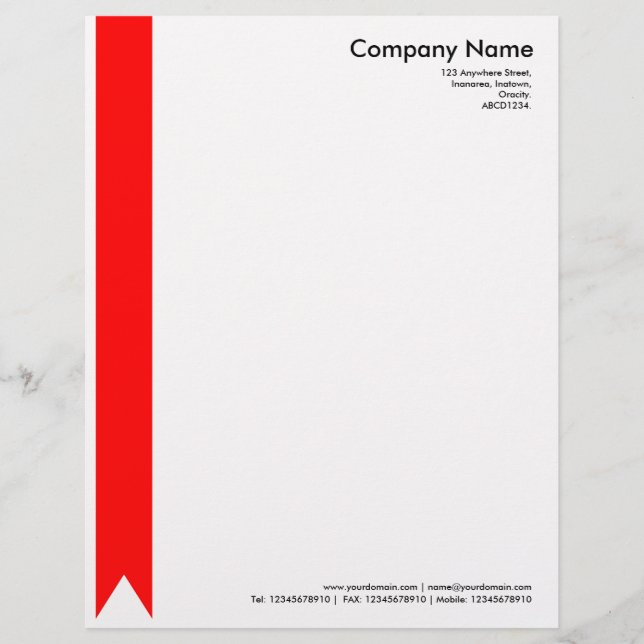 Ribbon - Red Personalized Letterhead (Front)