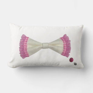 Ribbon & Rhinestone Lumbar Cushion