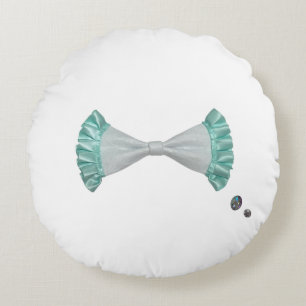 Ribbon & Rhinestone Round Cushion