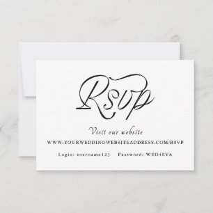 Ribbon Script Minimalist Wedding RSVP Card